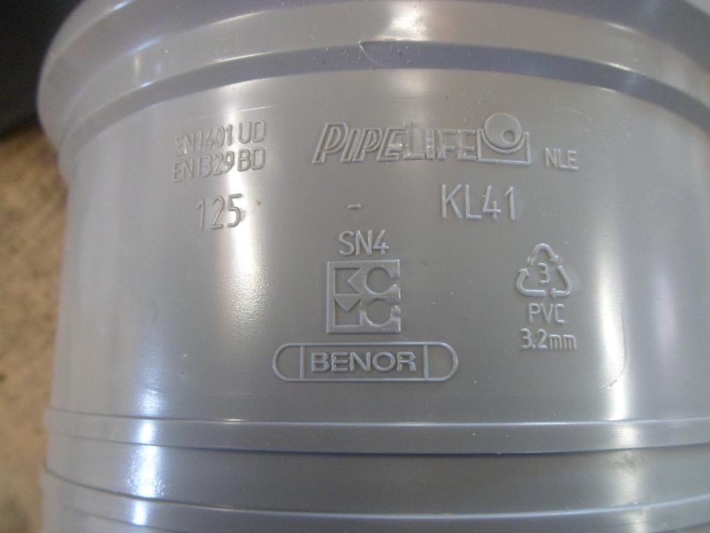 PVC steekmof 125 mm - 2x manchet, Pvc, Overige typen, Nieuw, Ophalen of Verzenden