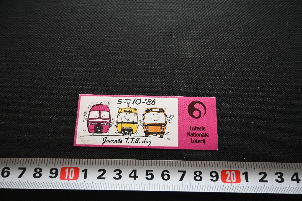 sticker strip tram trein bus journée TTB dag 1986 belgië, Verzamelen, Stickers, Zo goed als nieuw, Ophalen