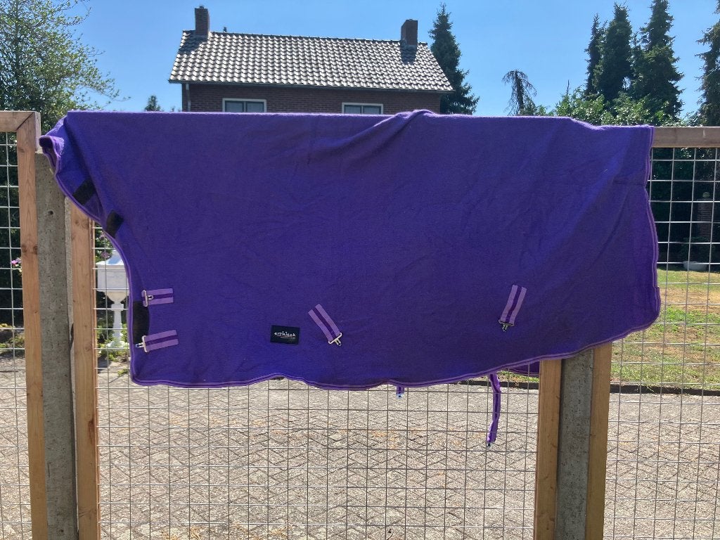 Paarden fleece deken met hals mt 195, Dieren en Toebehoren, Full (L), Zweetdeken, Dubbele borstsluiting, Epplejeck