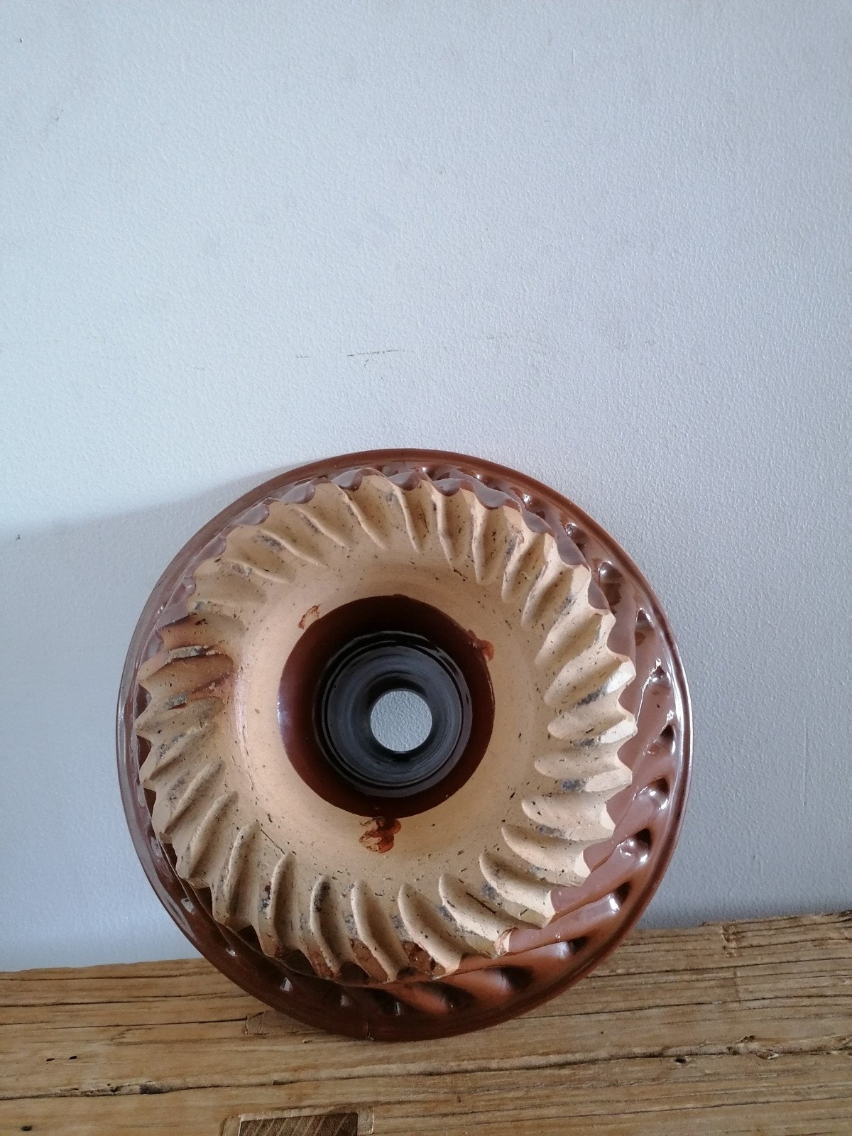Franse brocante landelijke tulband 26 cm, Ophalen of Verzenden