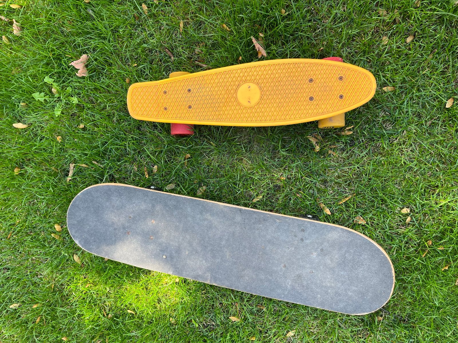 Set van 2 Skateboards: Geel Pennyboard & Houten Skateboard, Ophalen, Gebruikt, Skateboard