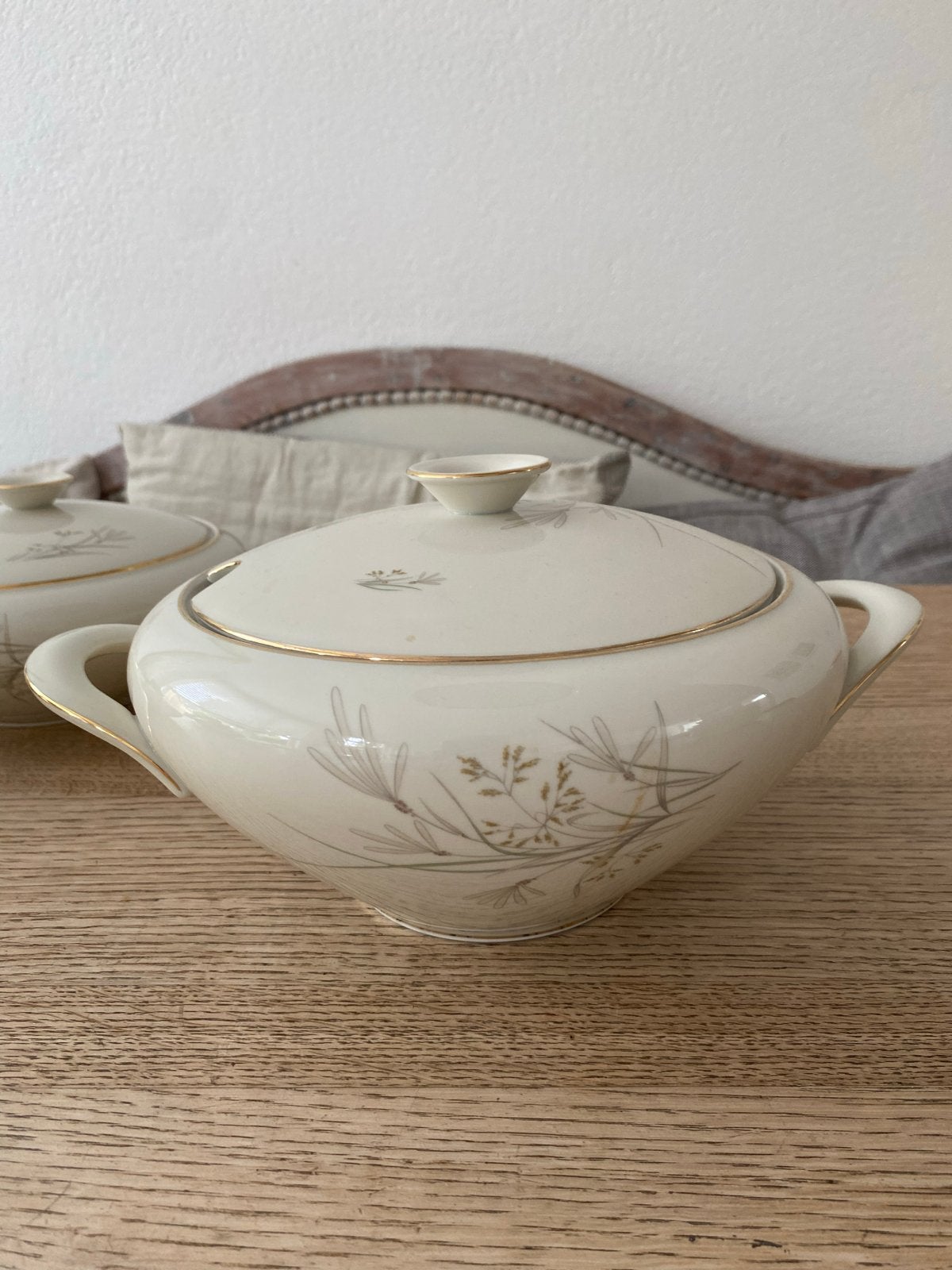 Jaren '50 KPM Krister servies met grasdecor en gouden rand, Ophalen