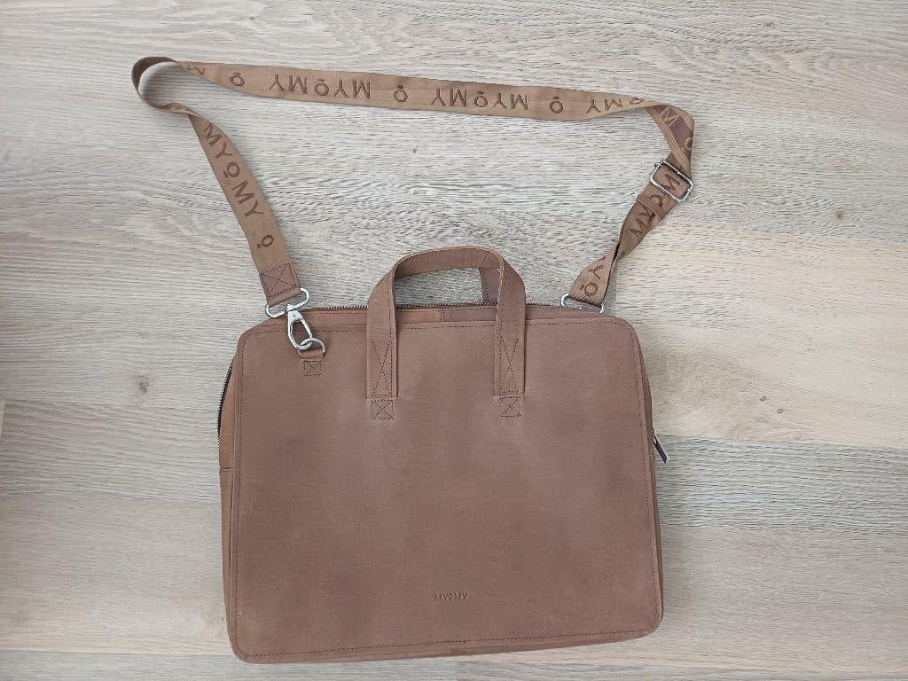Myomy laptoptas, echt leder, bruin, NIEUW!!!!, Ophalen of Verzenden, Nieuw, Bruin, Handtas