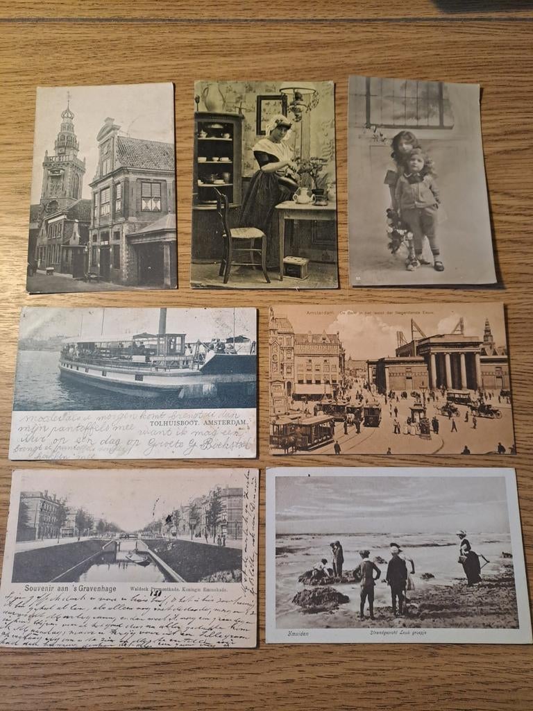 Set van 7 Antieke Nederlandse Ansichtkaarten, Ophalen of Verzenden, Voor 1920, Gelopen, Noord-Holland