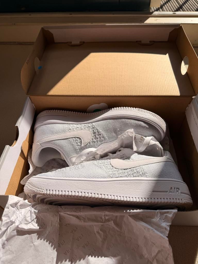Nike Air Force 1 Flyknit 2.0 Witte Sneakers, Ophalen of Verzenden, Zo goed als nieuw, Wit, Sneakers of Gympen