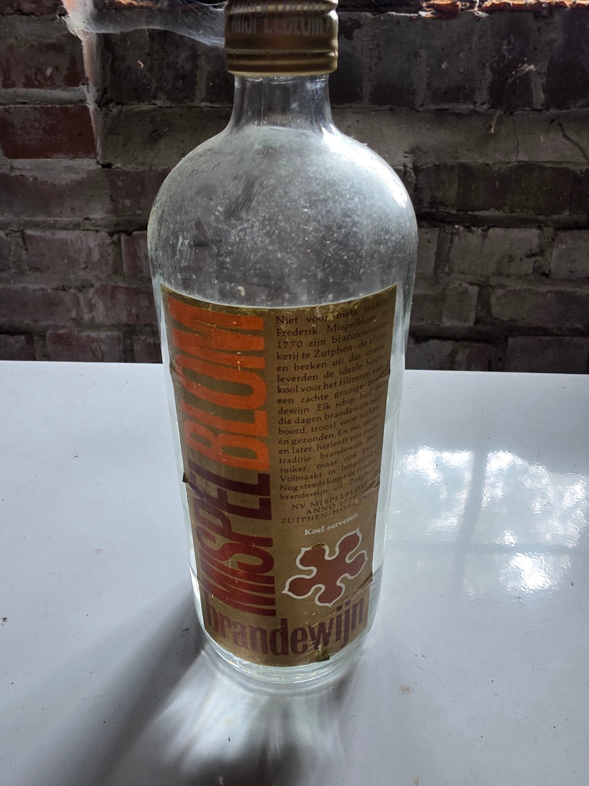 Vintage Mispeleer Brandewijn Fles - Leeg, Ophalen of Verzenden