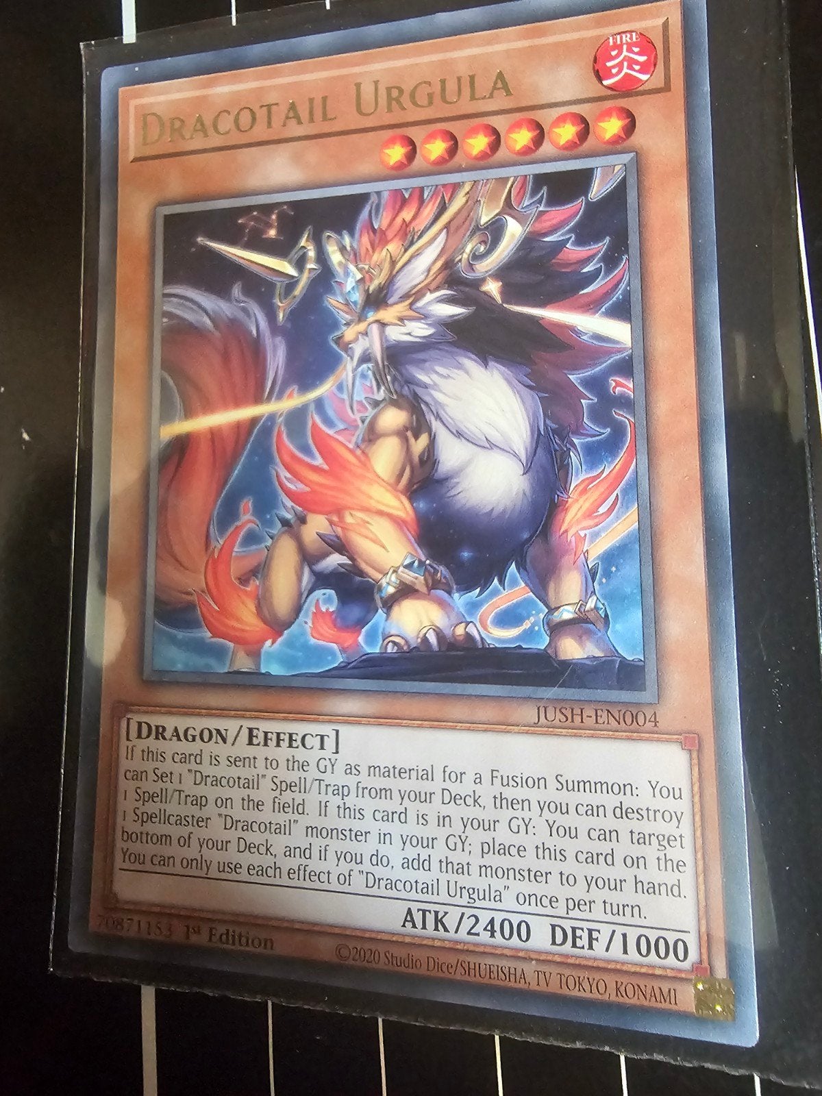 Dracotail Urgula Yu-Gi-Oh! Kaart - JUSH-EN004, Verzenden, Gebruikt, Losse kaart