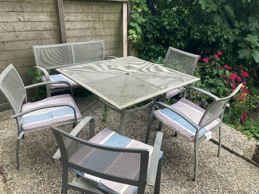 Garden table and chairs, Ophalen of Verzenden, Gebruikt, 6 zitplaatsen, Tuinset
