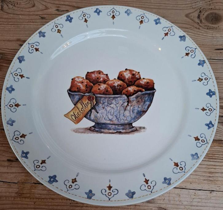 Grote JET oliebollen bord/ schaal, OUD & NIEUWJAAR, Huis en Inrichting, Keuken | Servies, Gebruikt, -, Keramiek, -
