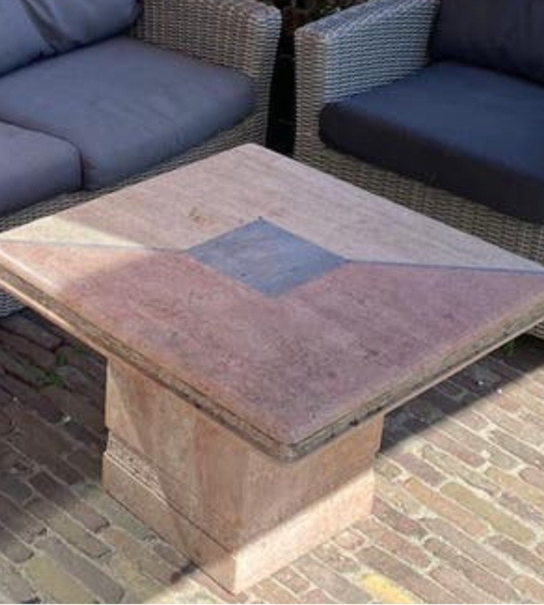 Marmer tafel GRATIS, Tuin en Terras, Tuinsets en Loungesets, Ophalen, Gebruikt, Overige materialen