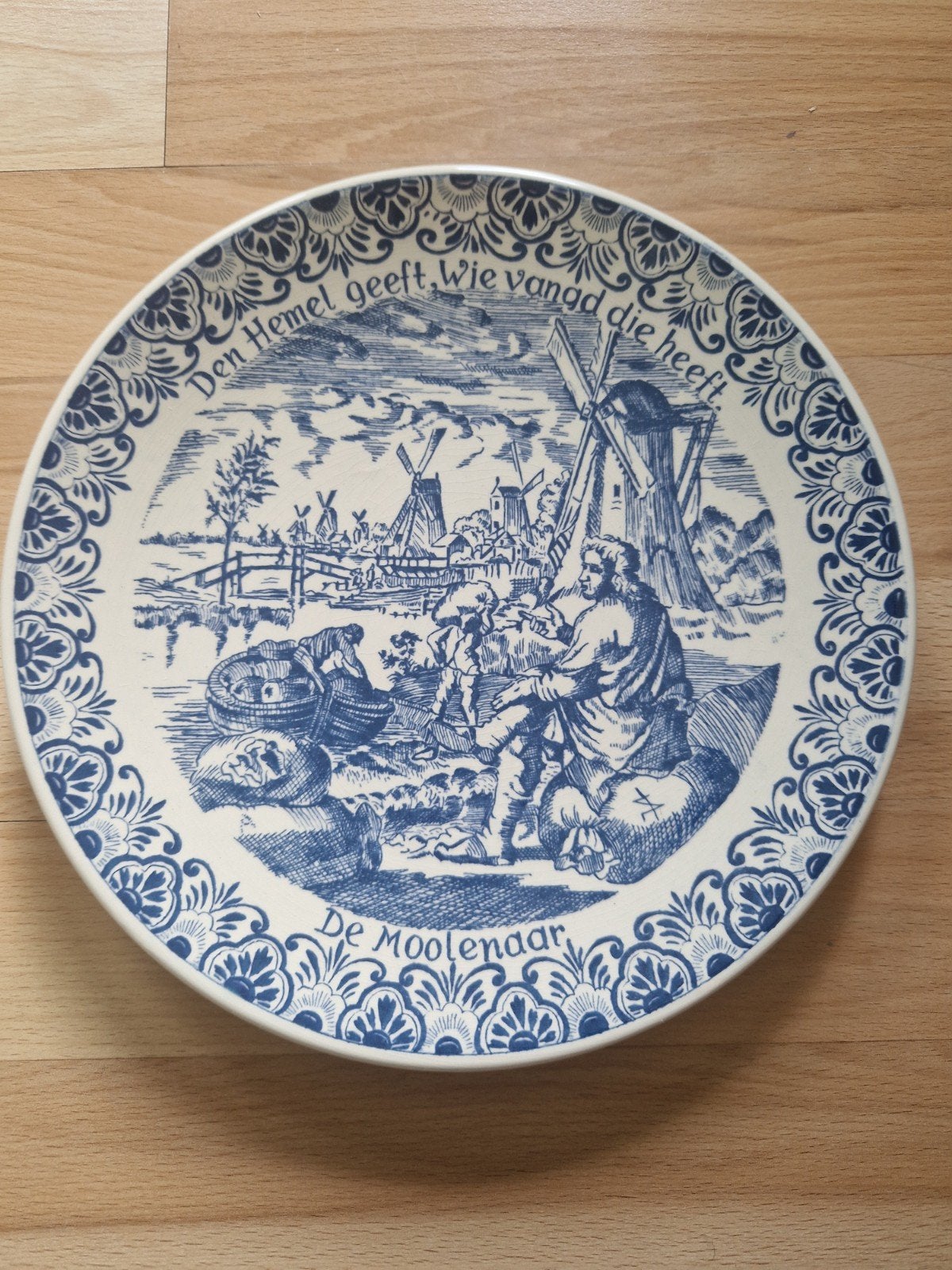 Delfts Blauw Sierbord: De Molenaar - Jan Luyken 1649, Ophalen of Verzenden