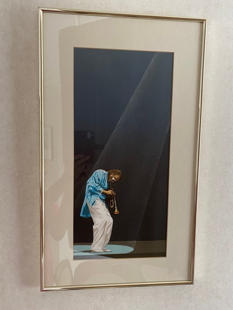 Kleurenlithografie Miles Davis - 1980 Andre Renoux, Antiek en Kunst, Portret en Figuren, Gelimiteerde oplage, Ophalen of Verzenden