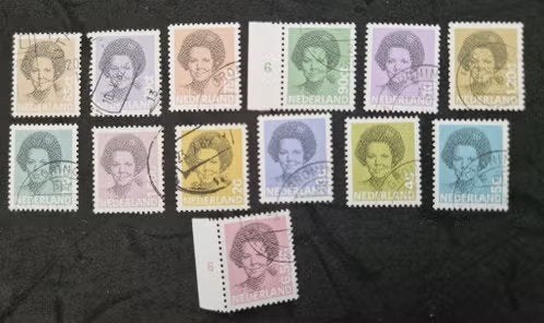 Nederland 1981-1990 - nvph 1237-1252 - Beatrix zwart, Postzegels en Munten, Ophalen of Verzenden, Na 1940, Gestempeld