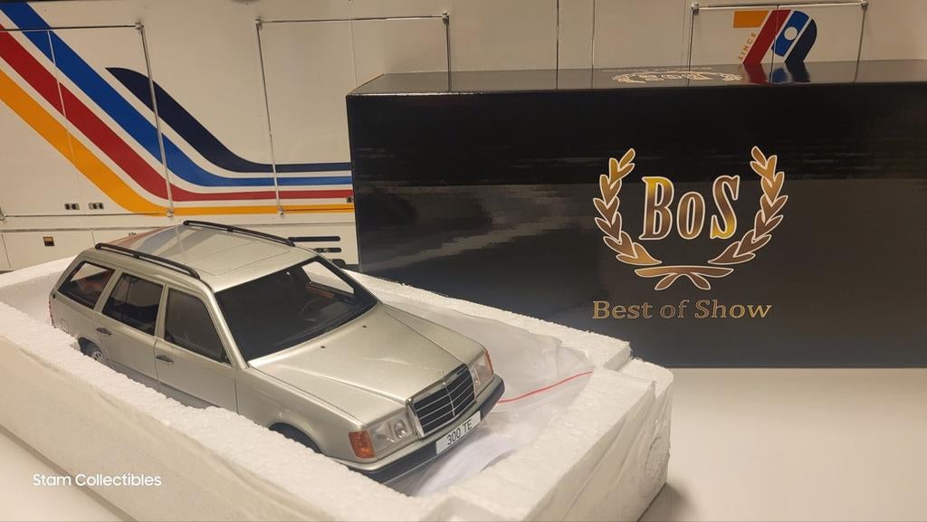 BoS Models Mercedes-Benz W124 S124 300TE Silver Metallic, Hobby en Vrije tijd, Modelauto's | 1:18, Overige merken, Auto, Ophalen of Verzenden