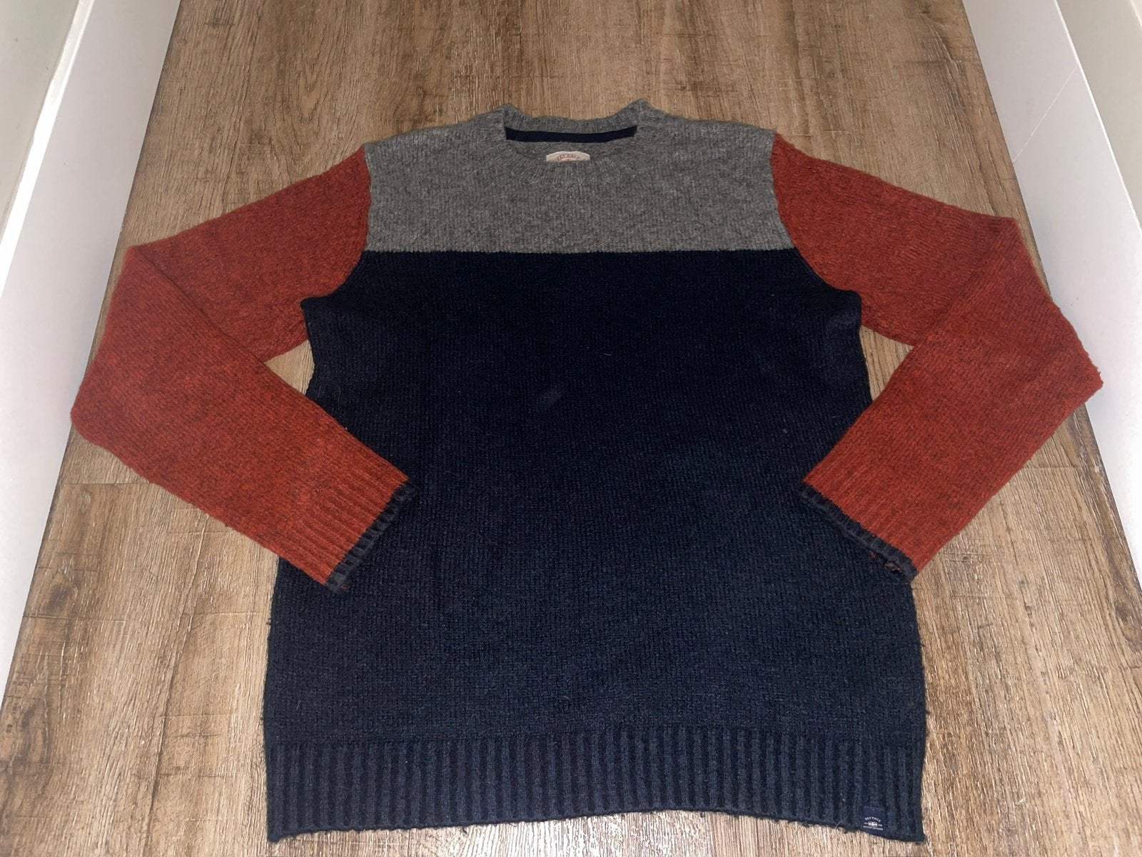 Fat Face heren blauw grijs rode sweater trui mt L, Ophalen of Verzenden, Zo goed als nieuw, Maat 52/54 (L), Blauw
