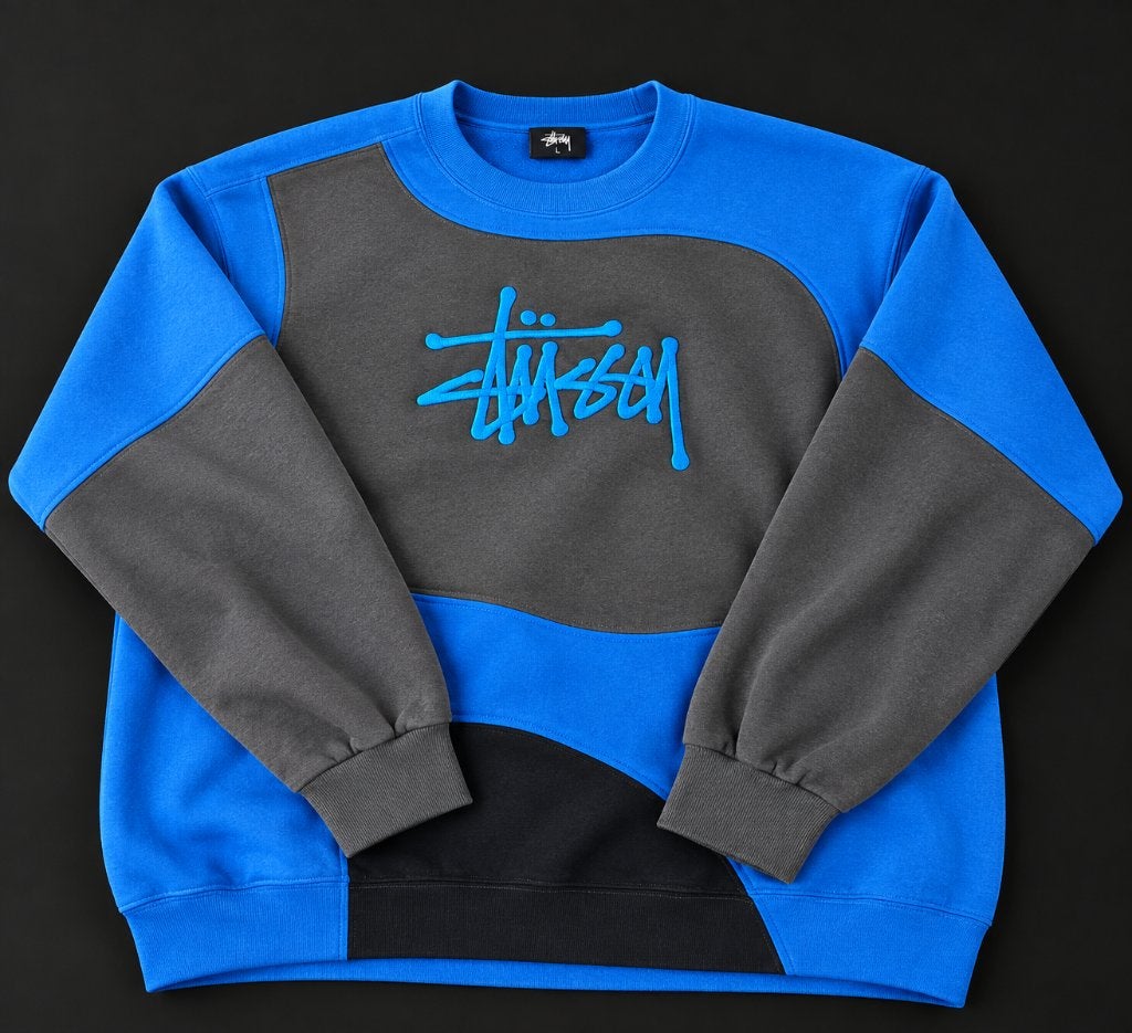 Stüssy sweater | Made in USA | Blauw/grijs | XXL, Blauw, Stussy, Overige maten, Ophalen of Verzenden
