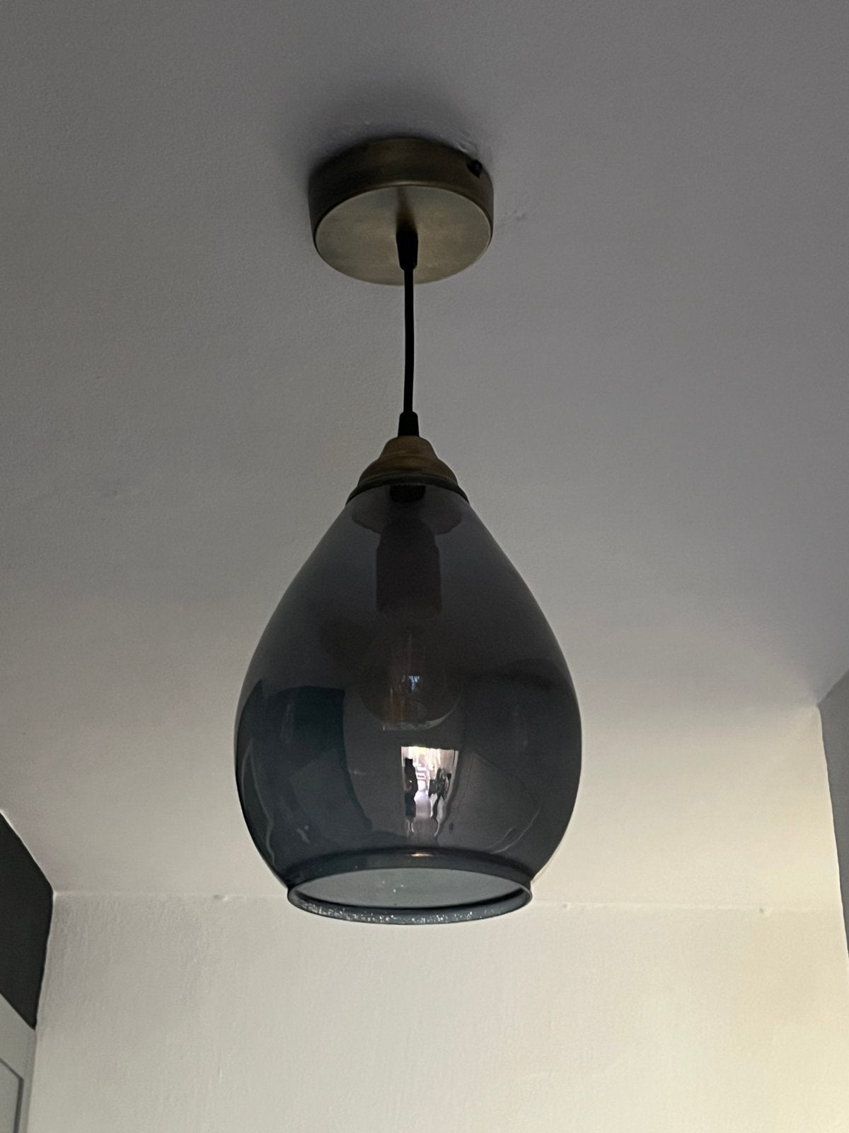 Hanglamp glas, Ophalen of Verzenden, Zo goed als nieuw, Glas, E27 (groot)