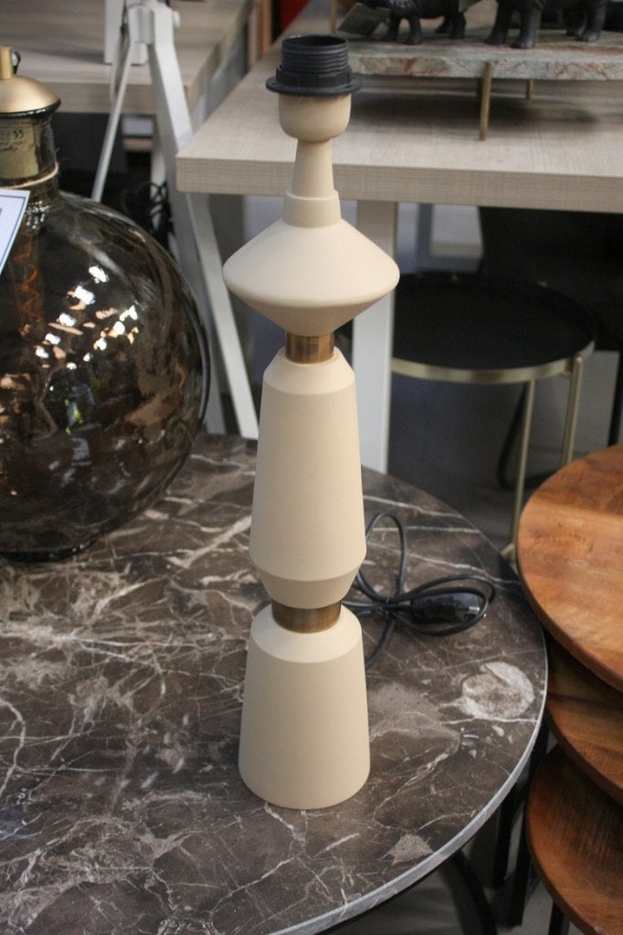 Tafellamp lampvoet ILVAR Light & Living beige & brons, Met schakelaar, Overige kleuren, Zo goed als nieuw, E27 (groot)