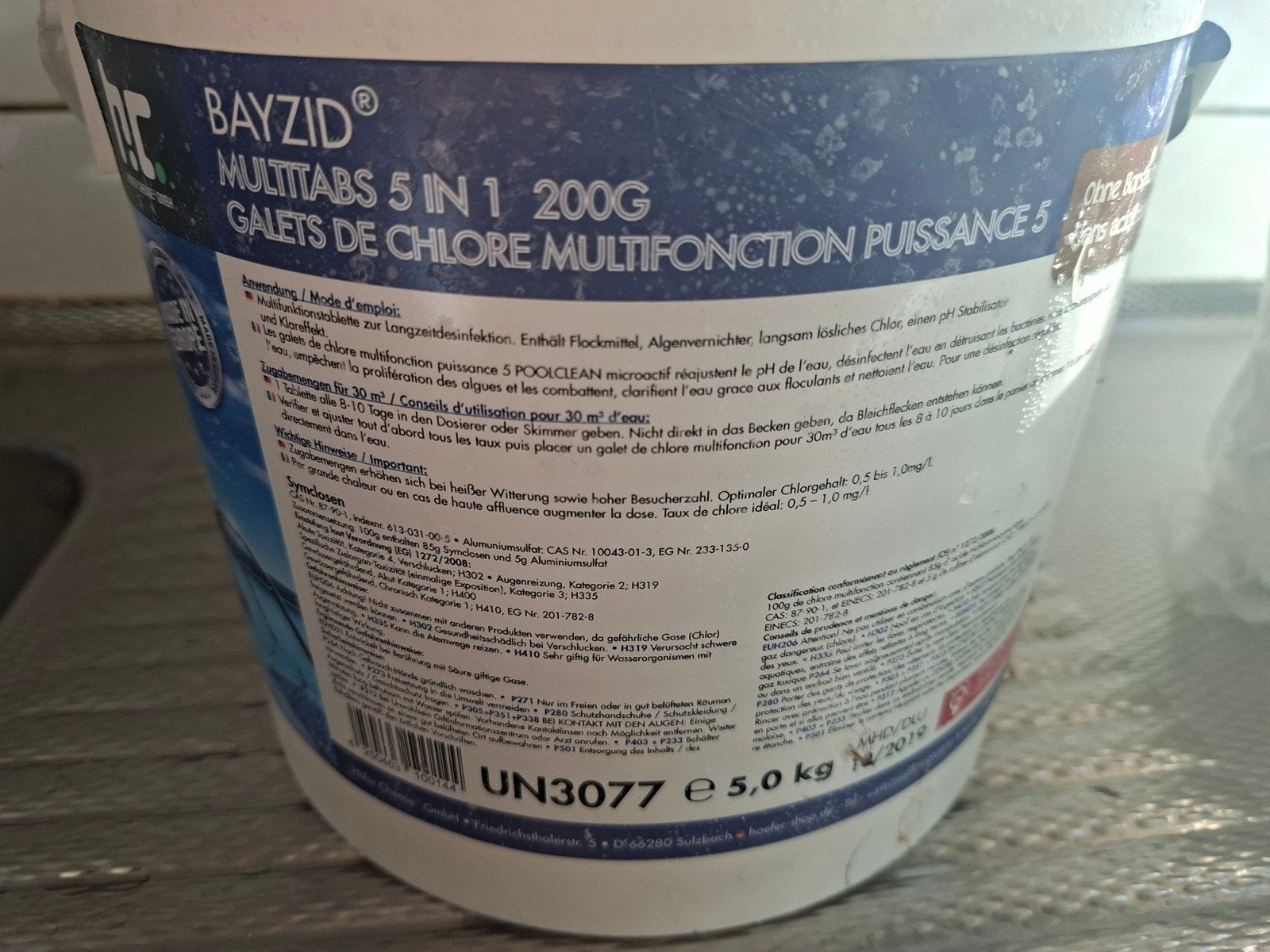 Chloortabletten voor zwembad - BAYZID Multitabs 5 in 1, Ophalen, Minder dan 80 cm, Rond, Nieuw