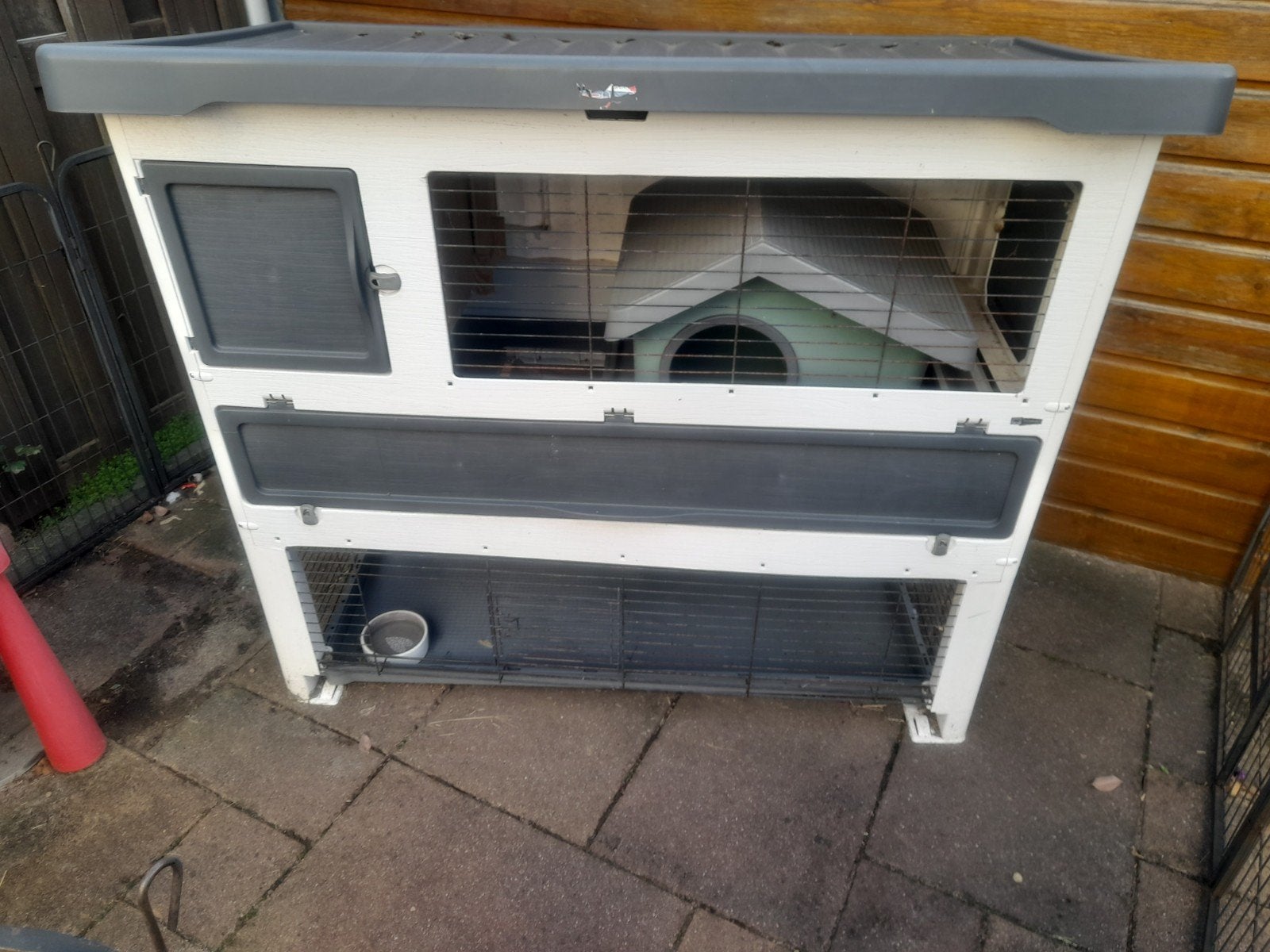 ferplast konijnenhok   schoongemaakt met buitenhuisje en hek, Dieren en Toebehoren, Ophalen, 90 cm of meer, Hok, 110 cm of meer