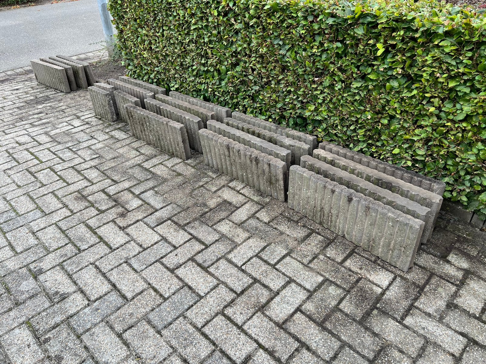 Palissade border banden 19 stuks 13 meter gratis, Ophalen, Gebruikt, Beton, Overige typen
