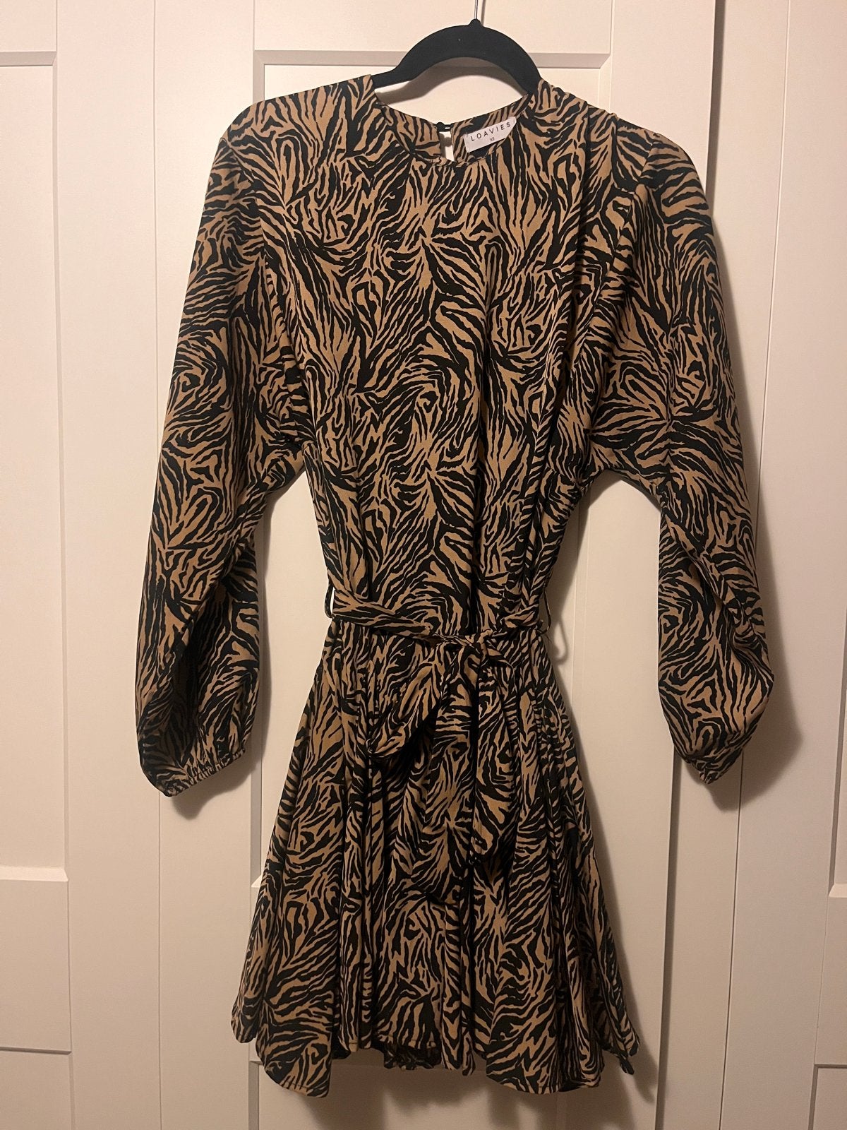 Loavies jurk met zebraprint - Maat XS, Beige, Ophalen of Verzenden, Zo goed als nieuw, Maat 34 (XS) of kleiner