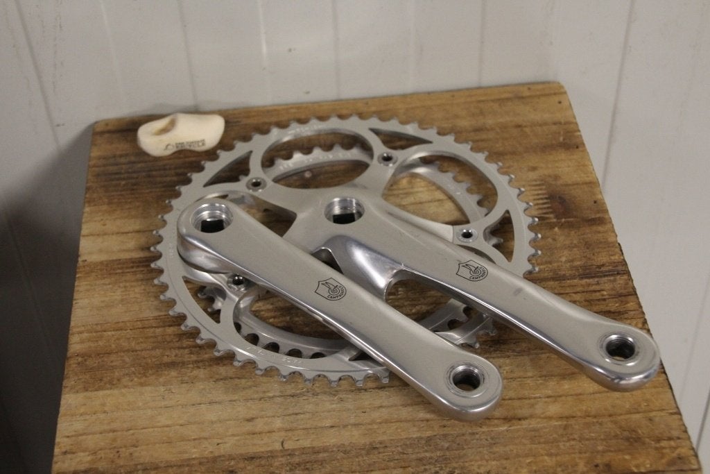 Campagnolo Athena crankstel / 170mm / 42 + 52 tands vintage, Fietsen en Brommers, Crankstel of Pedalen, Ca, Campagnolo, Oldtimerfiets