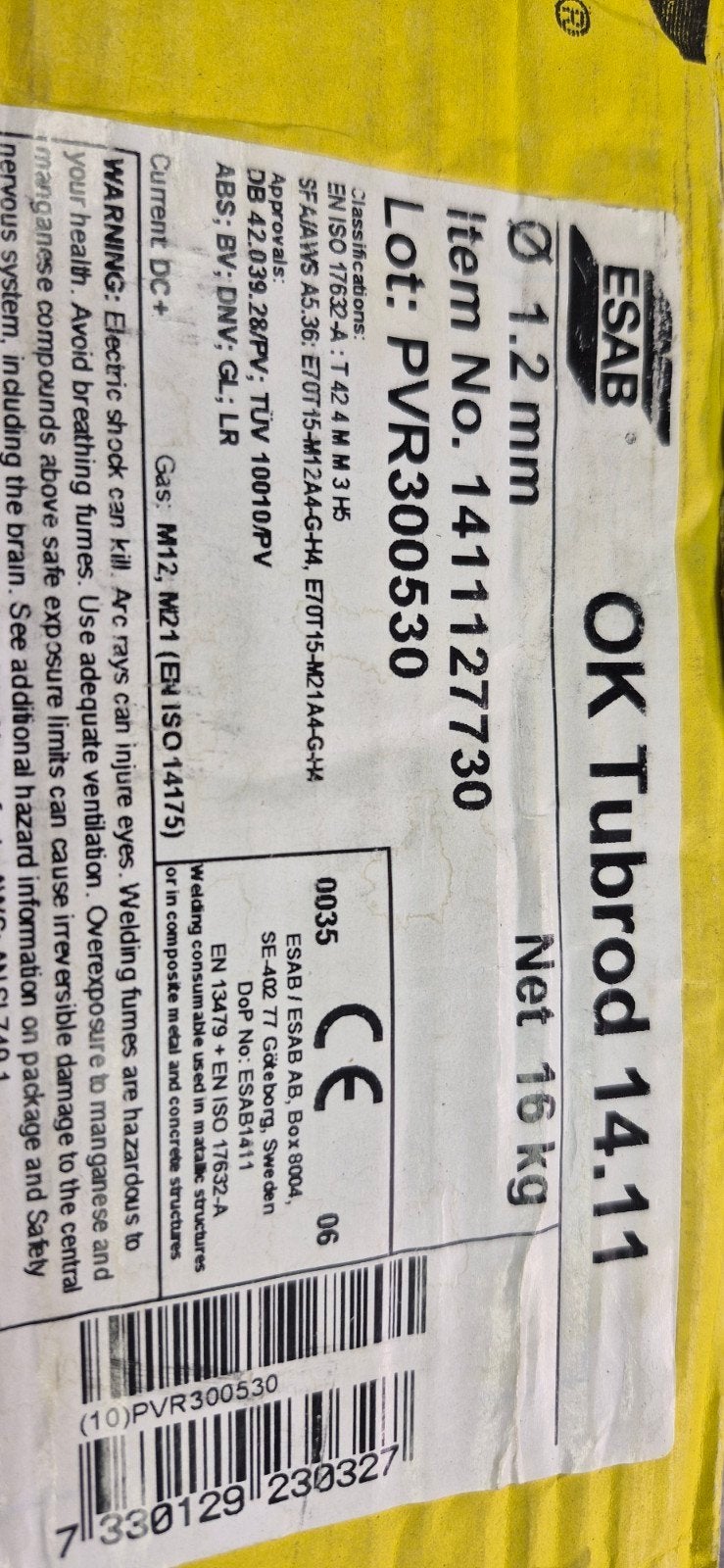 Esab nieuwe rol lasdraad 17 kg.   1.2 mm gevuld, Doe-het-zelf en Verbouw, Gereedschap | Lasapparaten, Ophalen of Verzenden, Nieuw