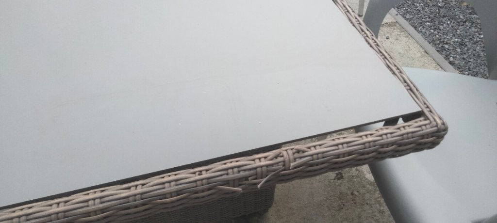 Tuintafel, Tuin en Terras, Ophalen, Gebruikt, Rechthoekig, Wicker