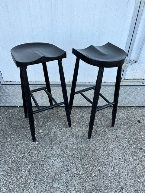 3 stuks houten horeca bistro Thonet café krukken, Ophalen, Met voetsteun, 60 tot 90 cm, Zo goed als nieuw