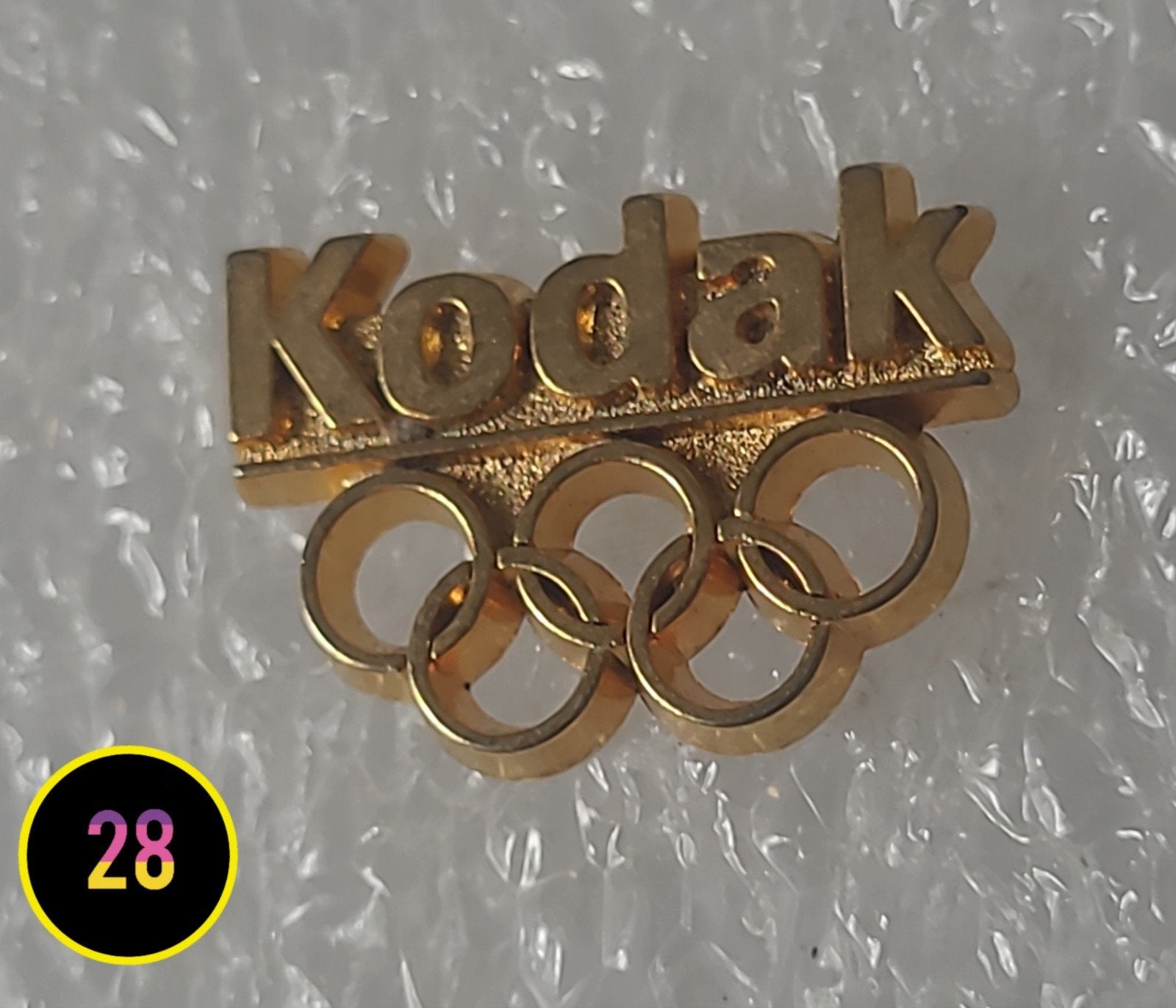 Vintage Kodak Olympische Ringen Pin - Gouden Speldje, Verzenden