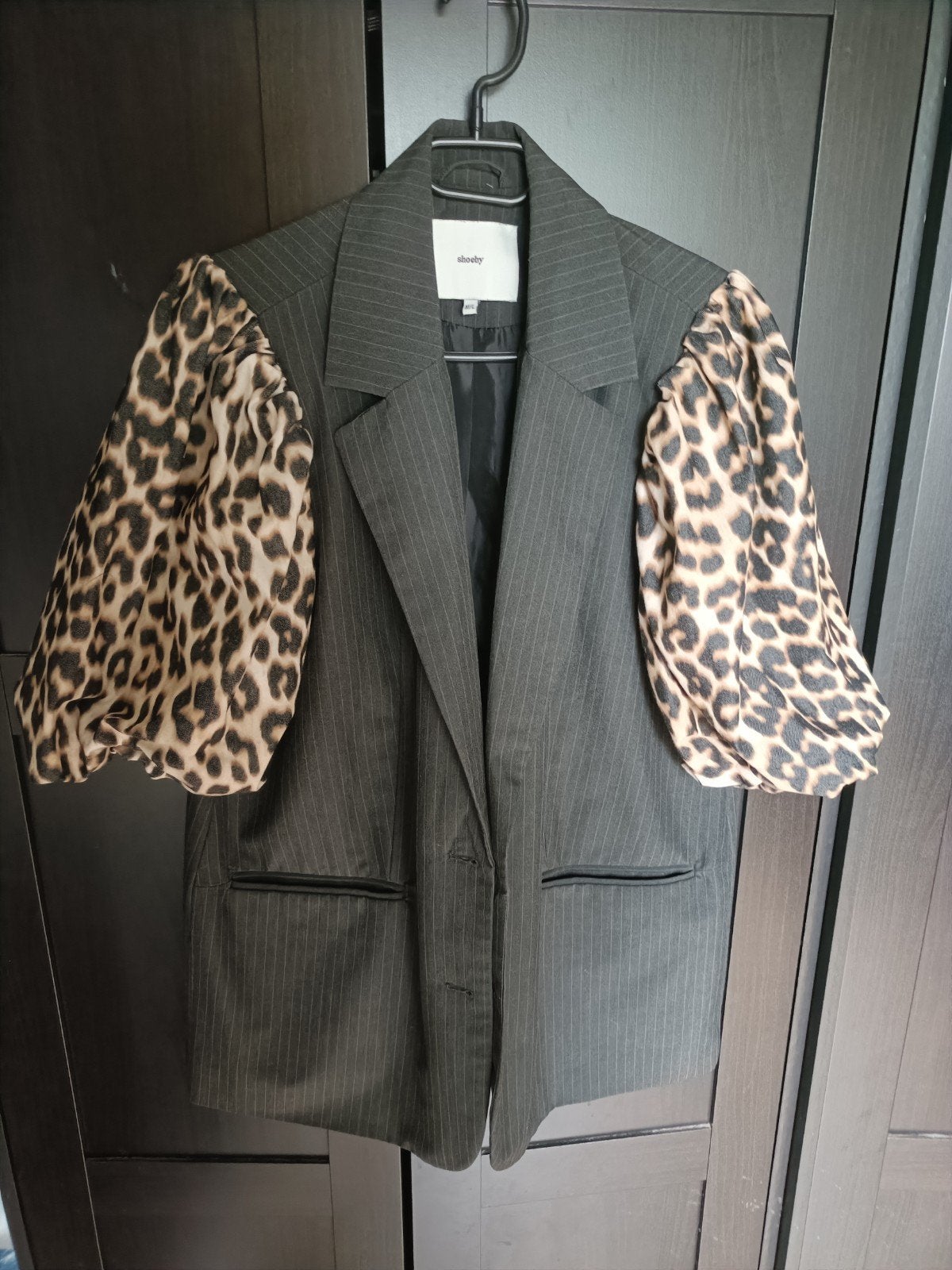 Shoeby Blazer met Pofmouwen en Panterprint, Maat M/L, Maat 38/40 (M), Zwart, Ophalen of Verzenden, Jasje