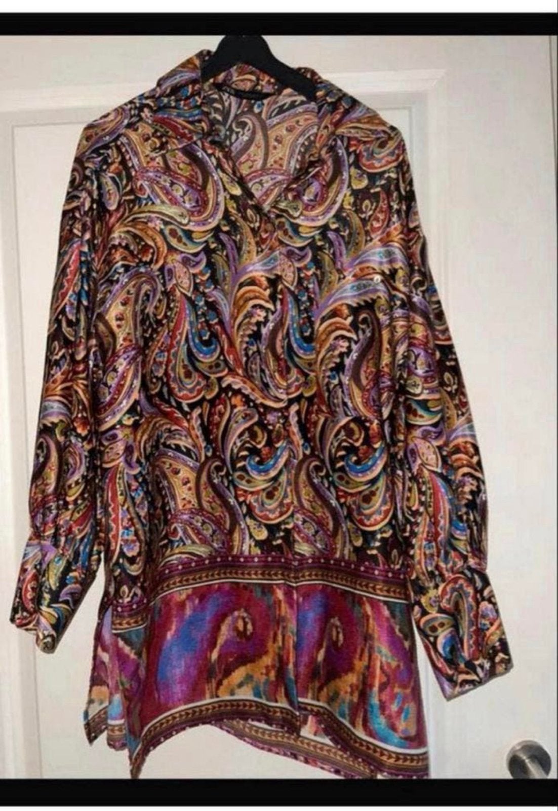 Zara satijnen blouse met paisley print - Maat XS, Ophalen of Verzenden, Zo goed als nieuw, Maat 34 (XS) of kleiner, Meerkleurig