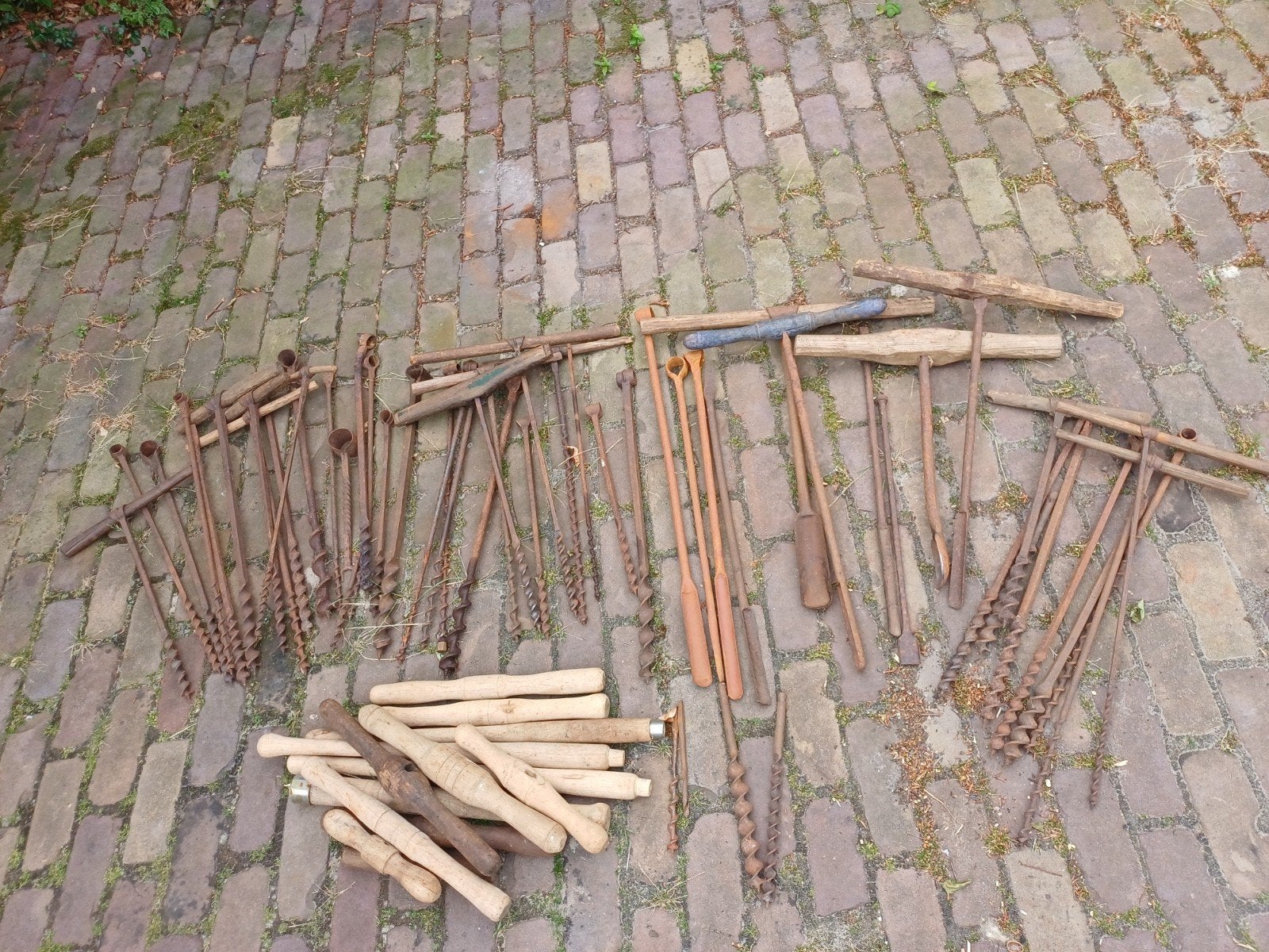Grote partij antieke houtboren en lepelboren, Ophalen of Verzenden
