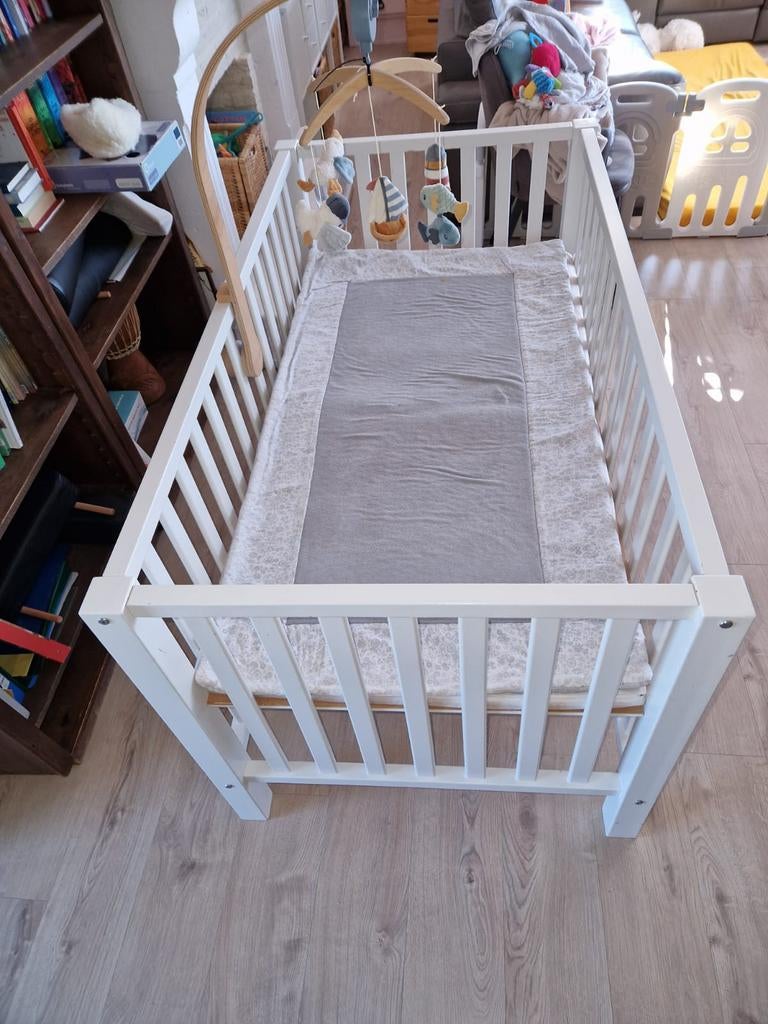 Ikea Tweeling Box Wit met Matras en Boxkleed (153x85x85cm), Kinderen en Baby's, Boxen, Ophalen, Gebruikt, Rechthoekig, Boxkleed