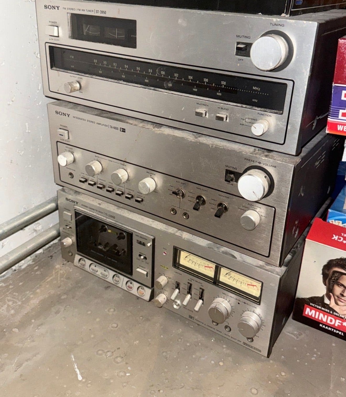 Vintage Sony Stereo Set: Tuner, Versterker, Cassettedeck, Ophalen, Gebruikt, Cassettedeck, Losse componenten