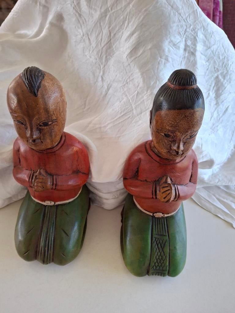 Houten beelden Thailand., Verzamelen, Beelden en Beeldjes, Ophalen of Verzenden