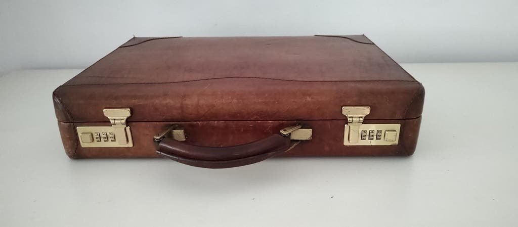 K683 Lederen kantoorkoffer de GROTE TAS Amsterdam, 2e hands, Gebruikt, Ophalen of Verzenden, De GROTE TAS