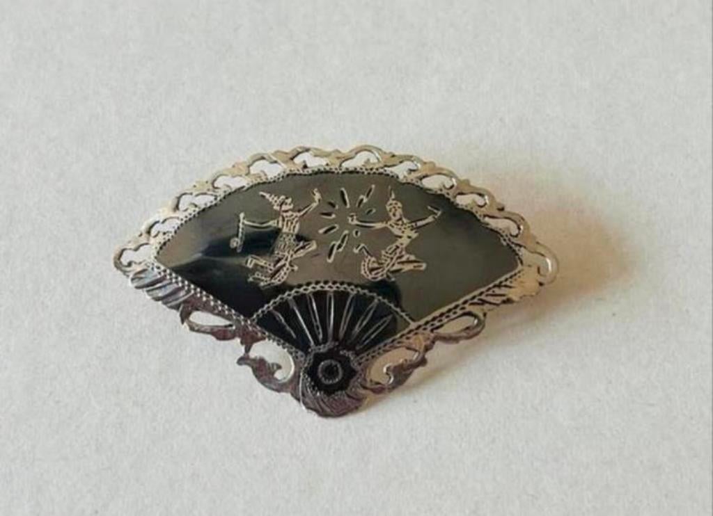 Zilveren SIAM NIËLLO BROCHE, Verzenden, Minder dan 4 cm, Zo goed als nieuw, Zilver