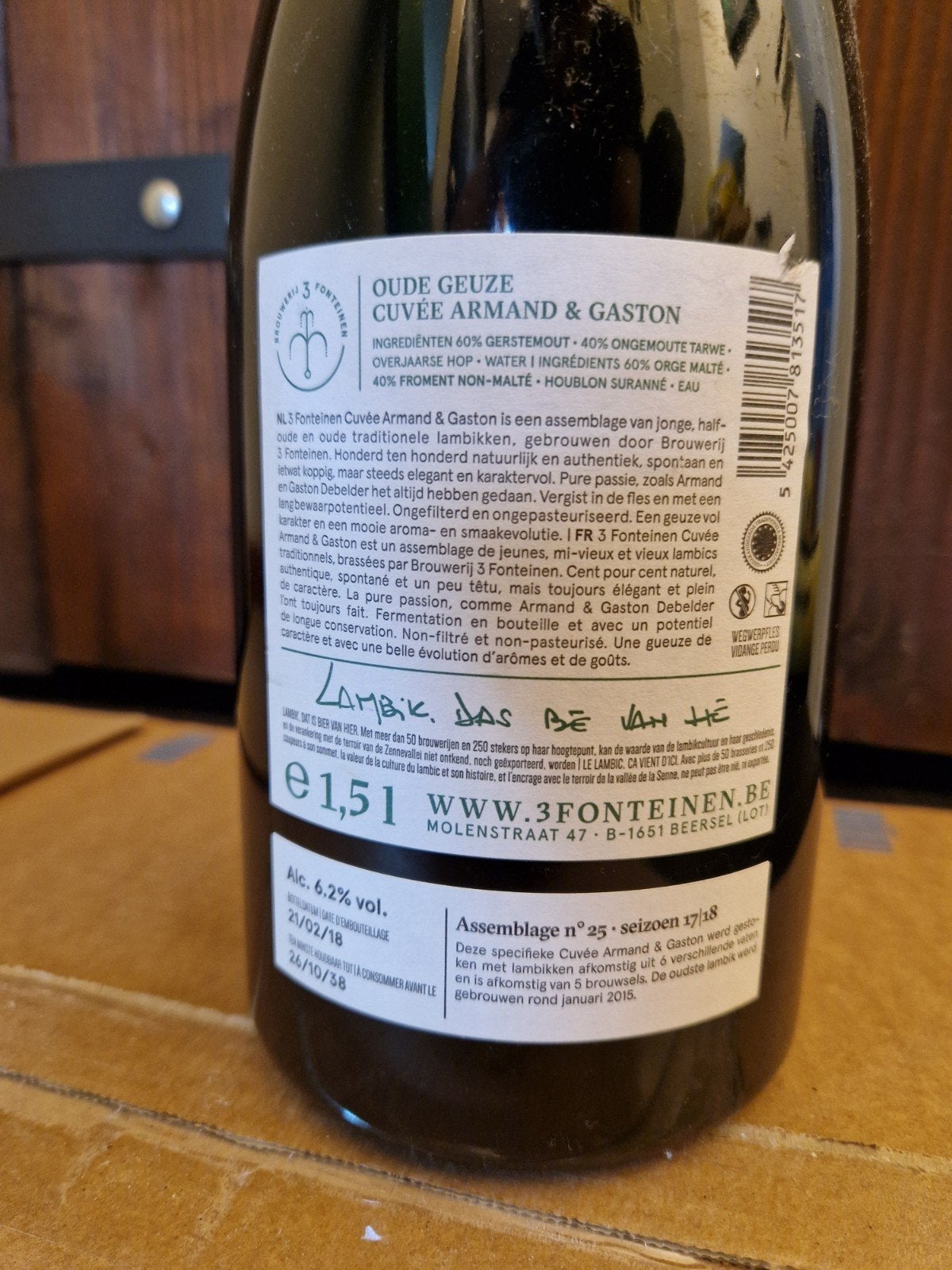 3 Fonteinen Armand & Gaston Magnum, Ophalen of Verzenden, Flesje(s), Overige merken