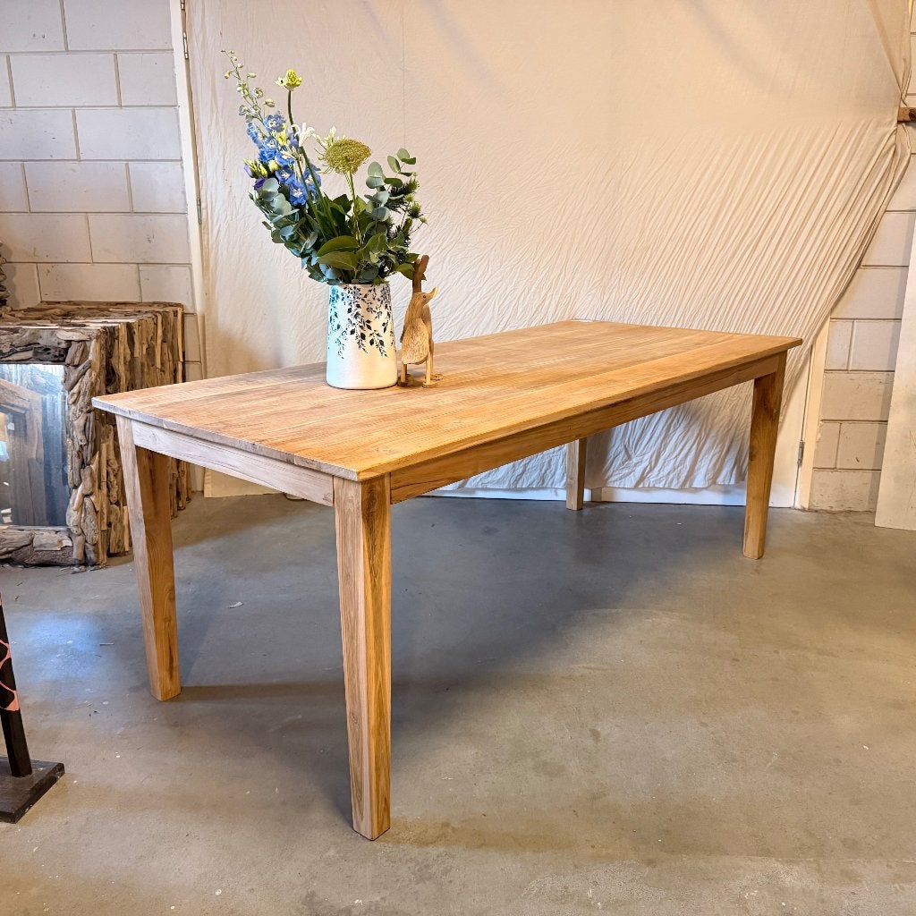 teakhouten eettafel - 200 x 90 cm 6/8 pers - Gratis bezorgd, TTM Wonen, Meubels – (Perzische) Tapijten en Woonaccessoires, Taag 63, 2491 CS, Den Haag (Forepark)