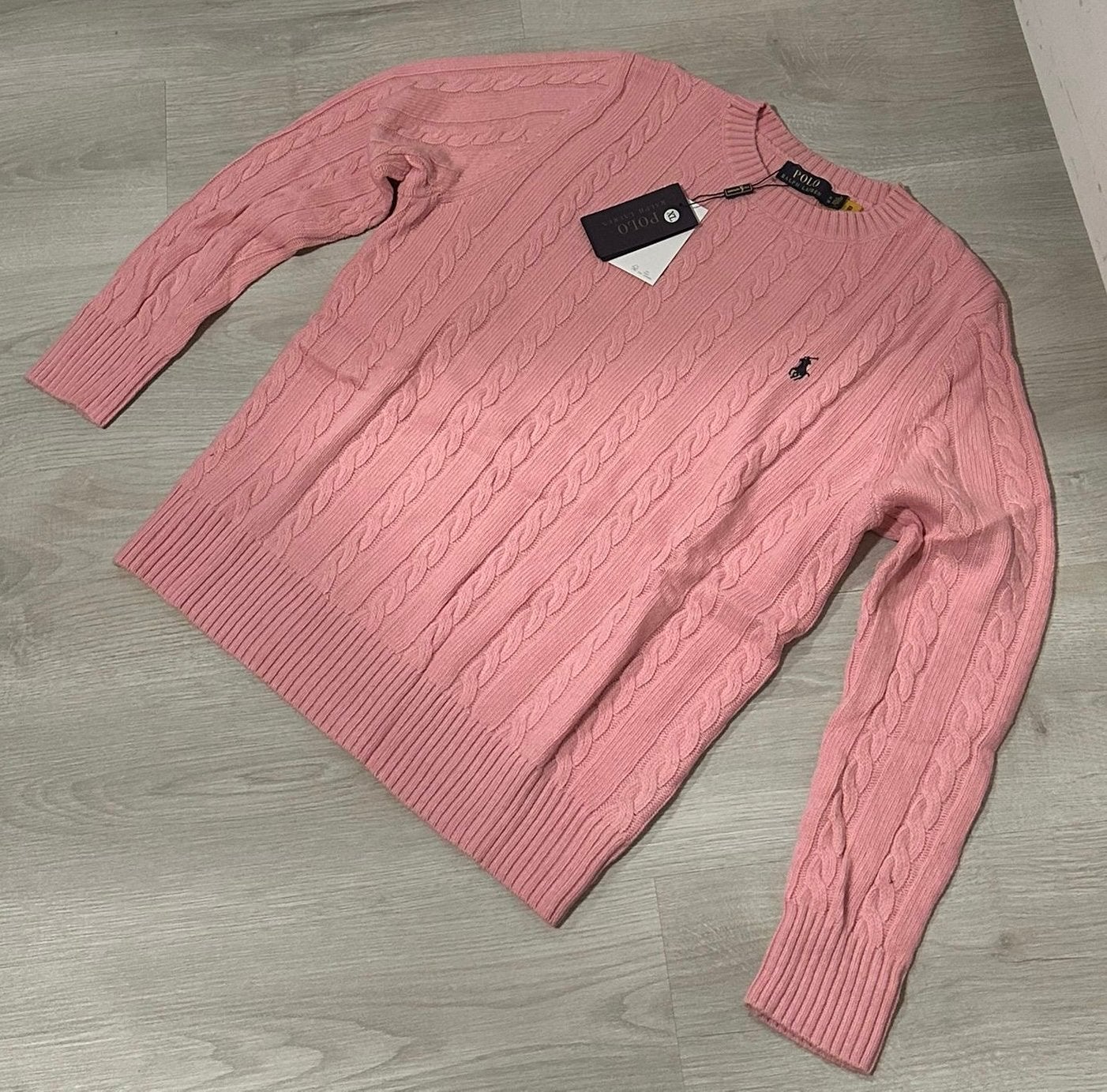 Ralph Lauren Kabeltrui - Roze - XL, Ophalen of Verzenden, Nieuw, Maat 56/58 (XL), Roze