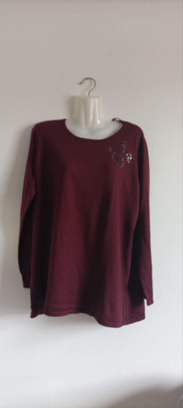 Yessica bordeauxrode trui met lange mouwen maat 44/46, Yessica, Maat 46/48 (XL) of groter, Ophalen of Verzenden, Gedragen