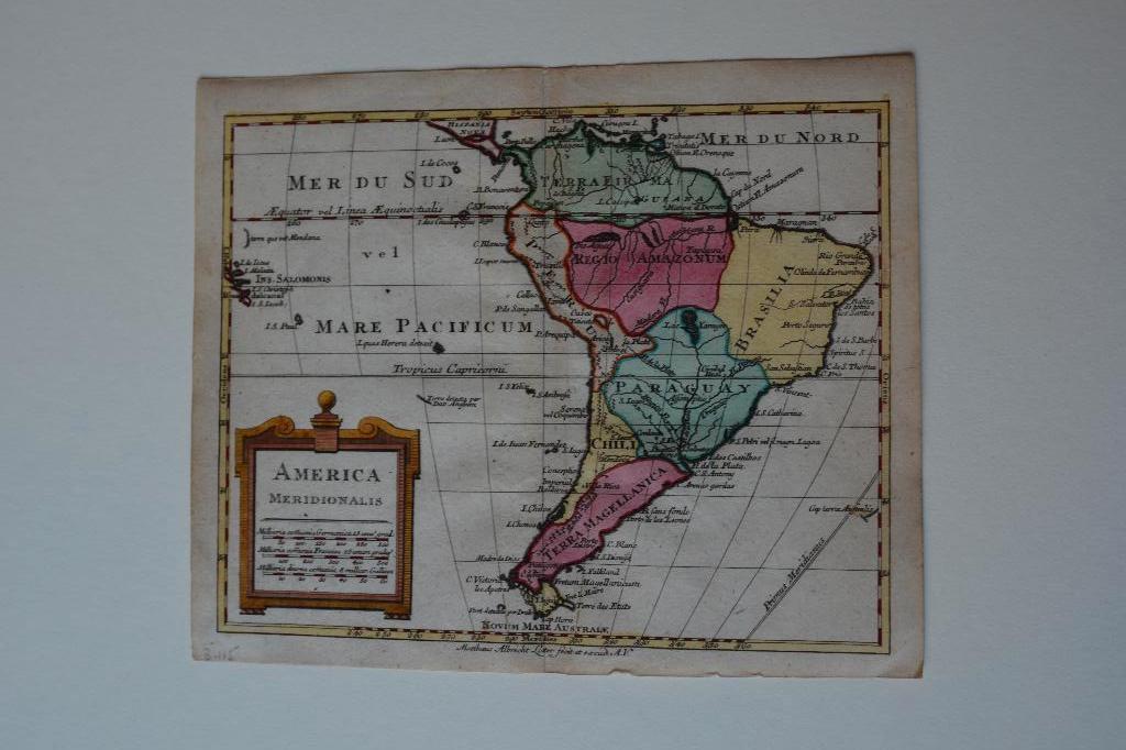 ZUID-AMERIKA Kopergravure Landkaart 1795 M.A. LOTTER E12, Gelezen, M.A. Lotter, Overige atlassen, Overige gebieden