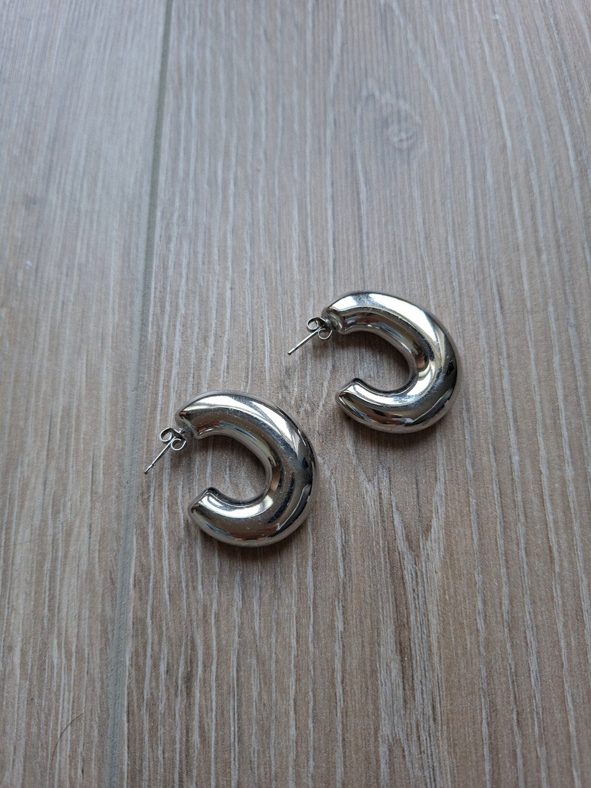 MyJewellery stainless steel grote oorbellen, Overige materialen, Gebruikt, Ophalen of Verzenden, Knopjes of Stekers