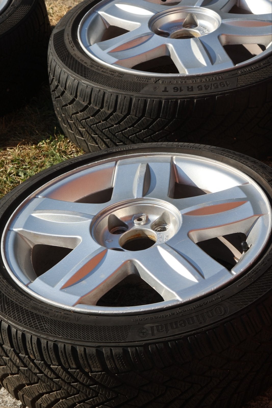 Renault 16 inch velgen met Continental winterbanden, Ophalen, Gebruikt