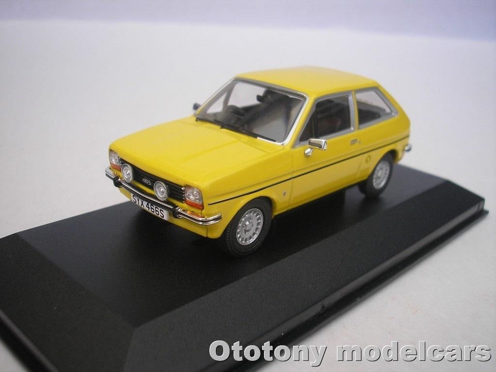 Ford Fiesta MK1 1.1 Ghia 1976 Geel 1/43 Corgi / Vanguards, Ophalen of Verzenden, Nieuw, Auto, Vanguards