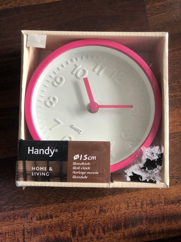 Handy Wandklok - Nieuw in doos, Huis en Inrichting, Woonaccessoires | Klokken, Ophalen of Verzenden, Nieuw, Wandklok