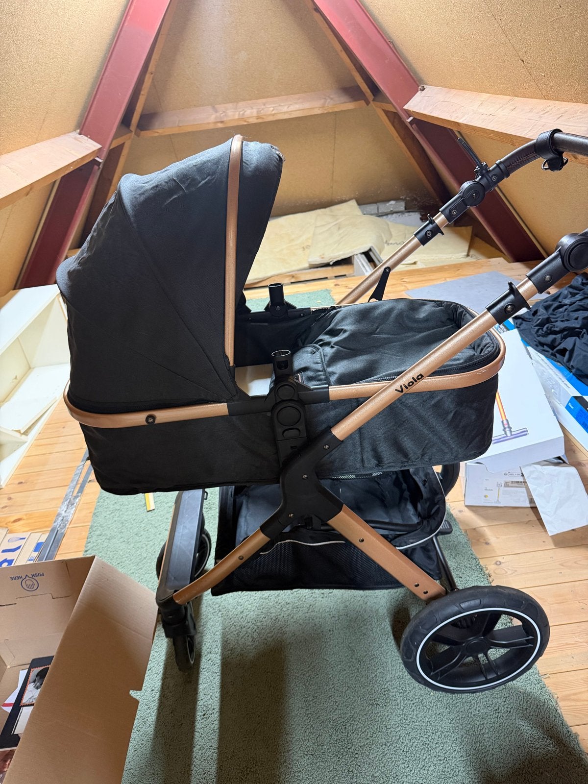 Lorelli Viola Kinderwagen - Zwart/Brons - met matrasje, Ophalen, Zo goed als nieuw, Kinderwagen, Overige merken