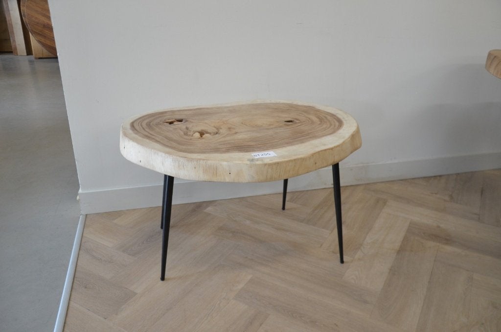 Ronde suar salontafel - 65- 90cm -BT255, Overige houtsoorten, 50 tot 100 cm, Rond, Nieuw